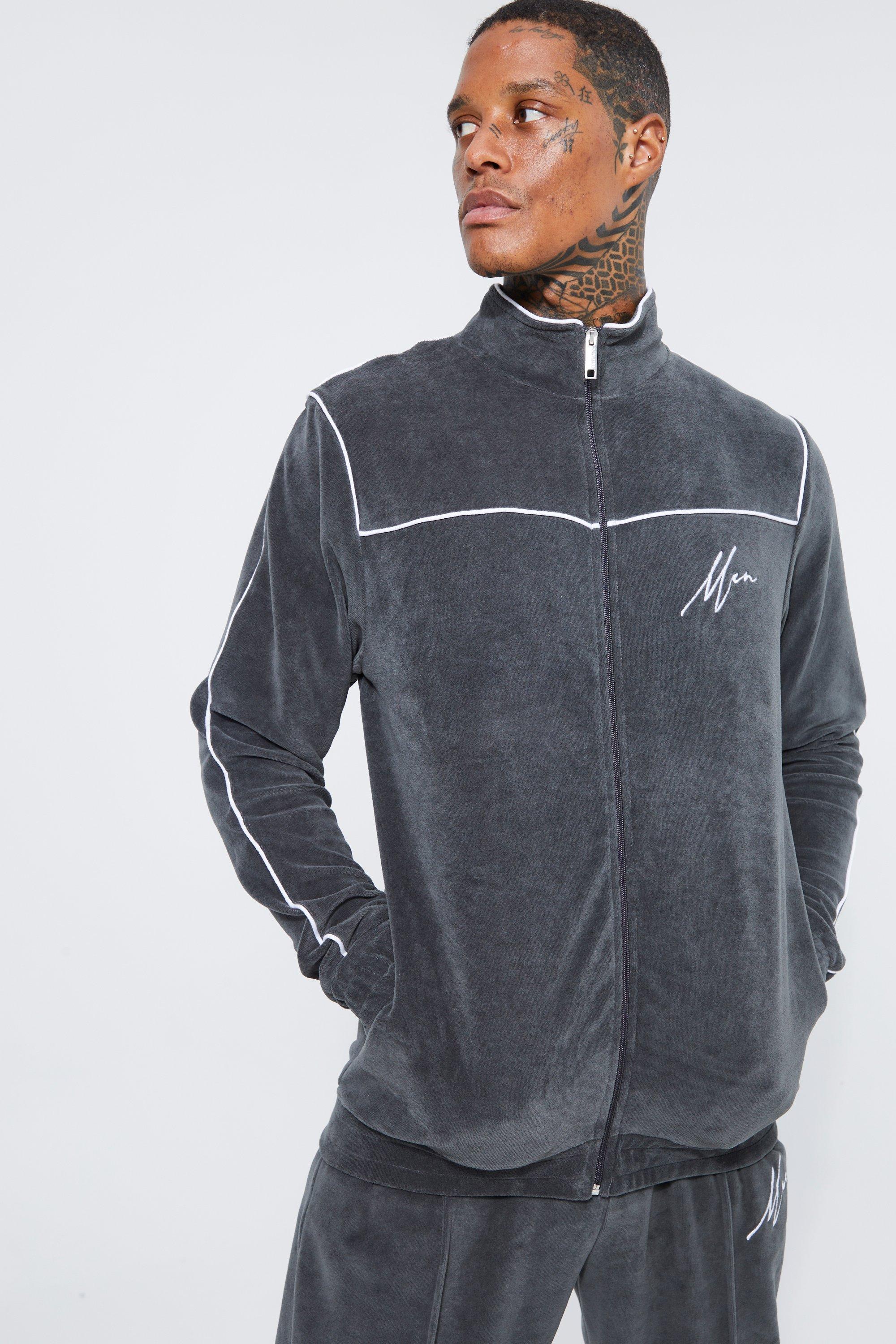 Mens velour sale tracksuit